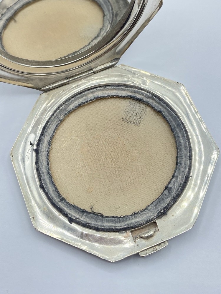 WW2 Silver Hallmarked & Guilloché Enamel Coldstream Guards Sweetheart Compact