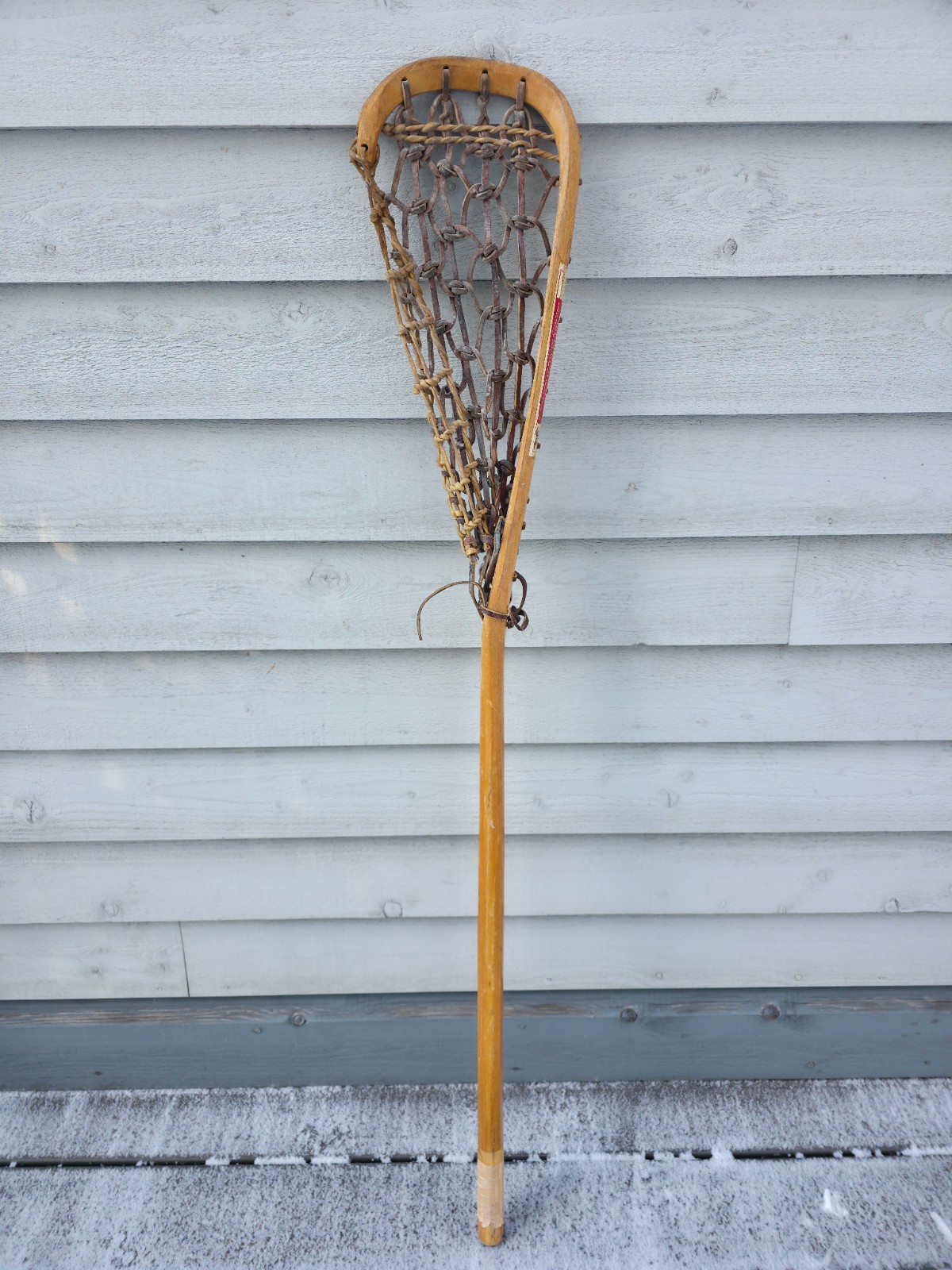 Beautiful VINTAGE Old Wooden MOHAWK DELUXE Lacrosse Stick  46" x 8"