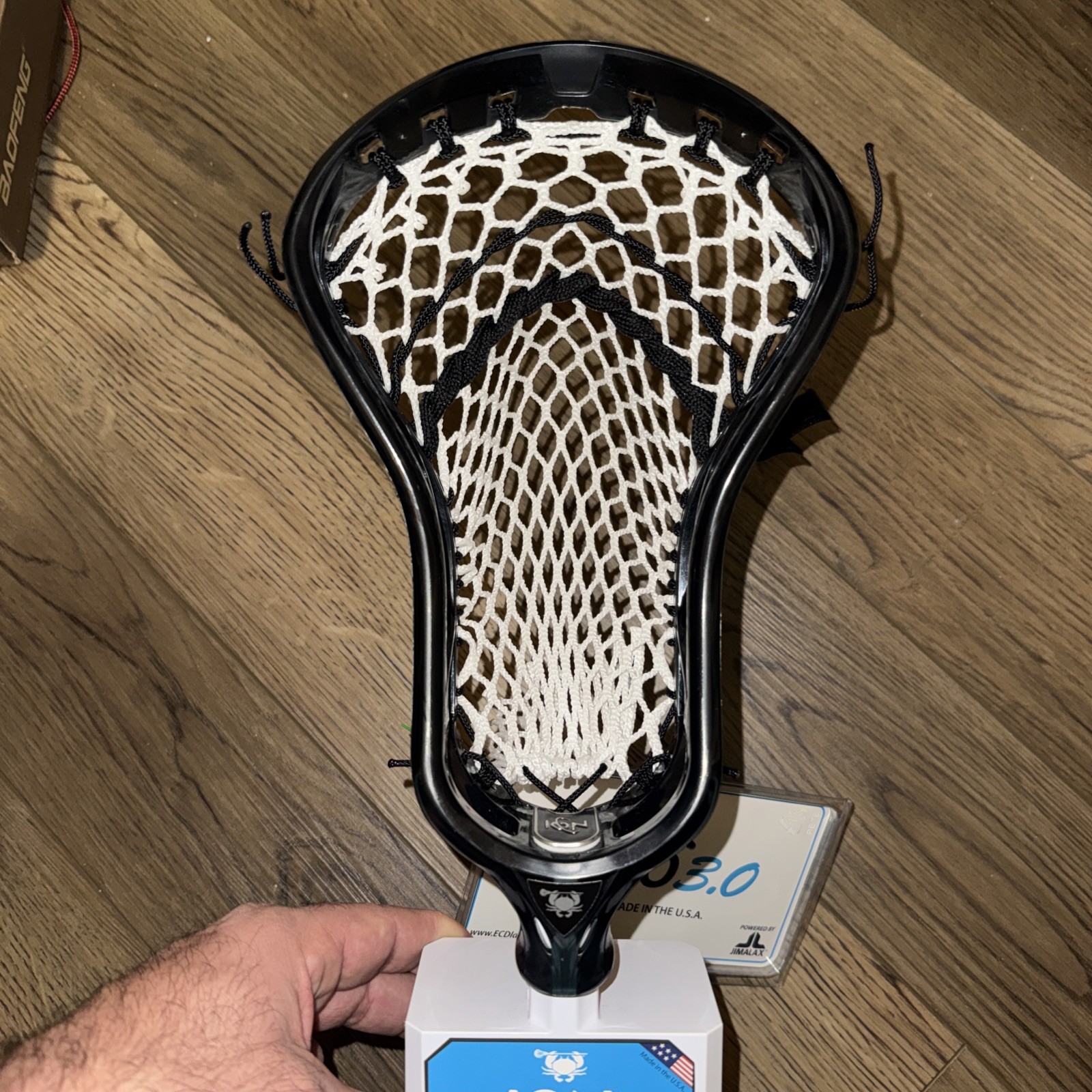 New ECD ION lacrosse stick head midnight black Mid Low Pocket hero 3 mesh.