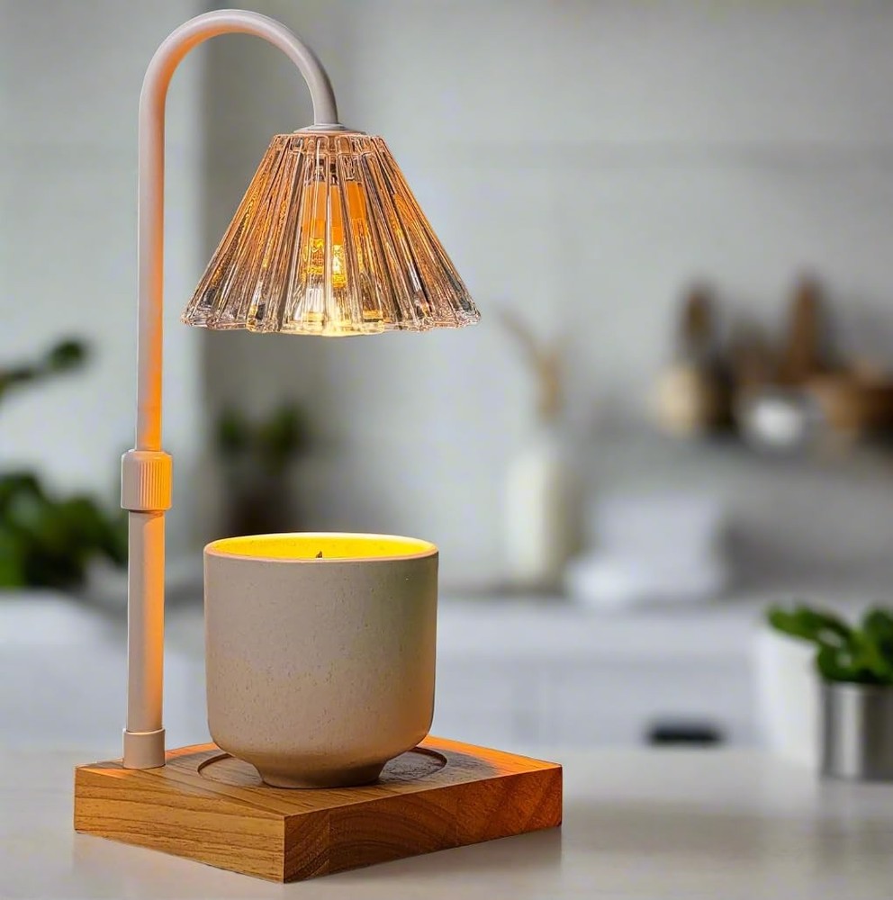COYAL Candle Warmer Lamp with Timer and Dimmer & Includes 2 White/Glass