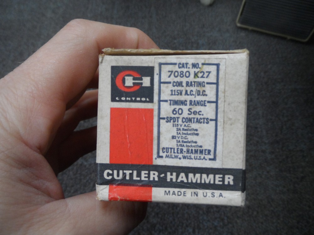 CUTLER HAMMER TIME DELAY RELAY 7080 K27