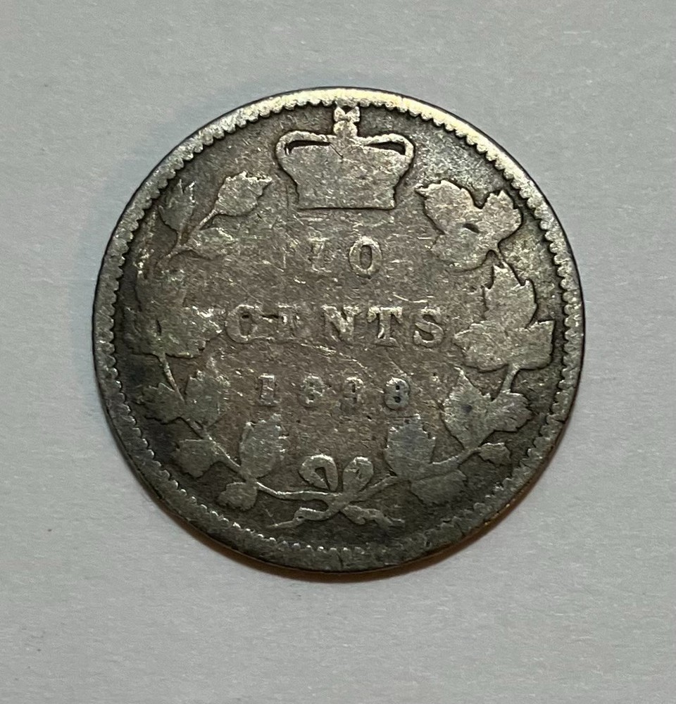 1898 Canada Silver 10 Cents