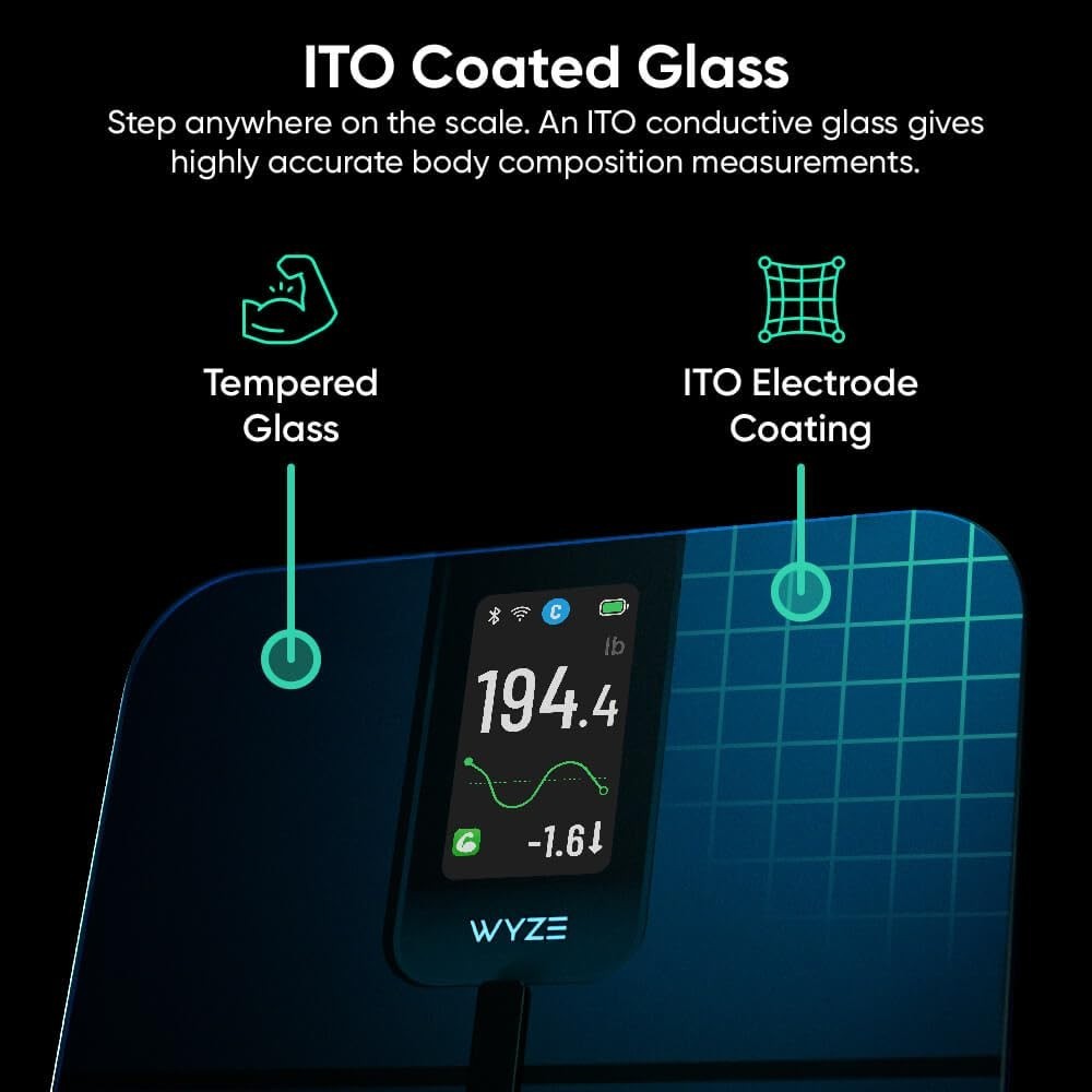 Body Composition Scale, Muscle Mass, BMI, Heart Rate Tracker