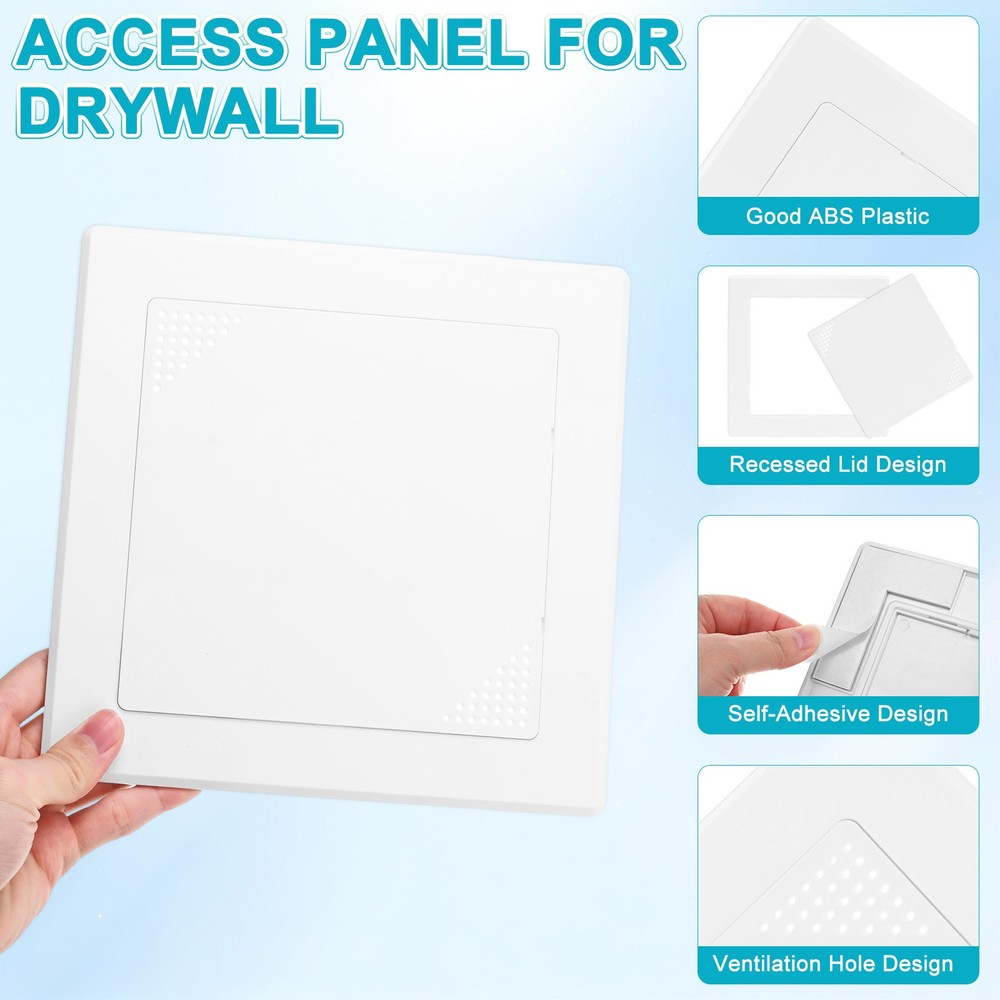 2-Pack Access Panel for Drywall, 6x6" Plastic Removable [White, Vented Square]