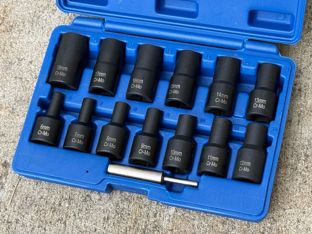 14Pcs 1/2” Dr. Impact Easy Out Bolt Screw Extractor Set Remove Damaged Dead Nut