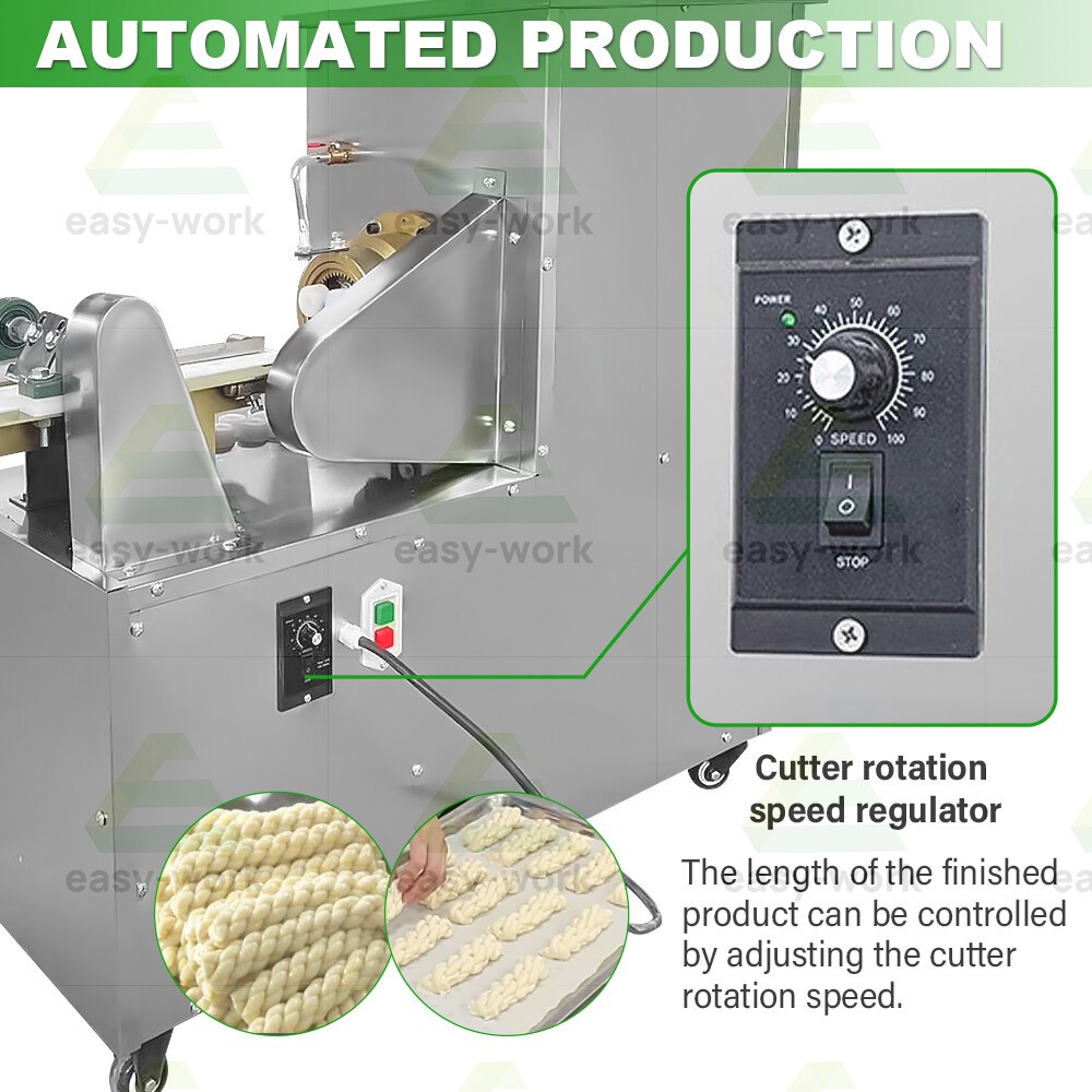 Automatic Extruder Fried Dough Twist Machine Bread Twisting Stick Rolling Cut