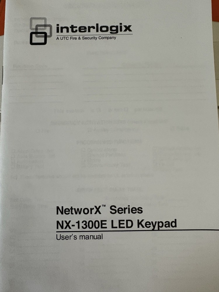 GE LED Keypad NX-1308E