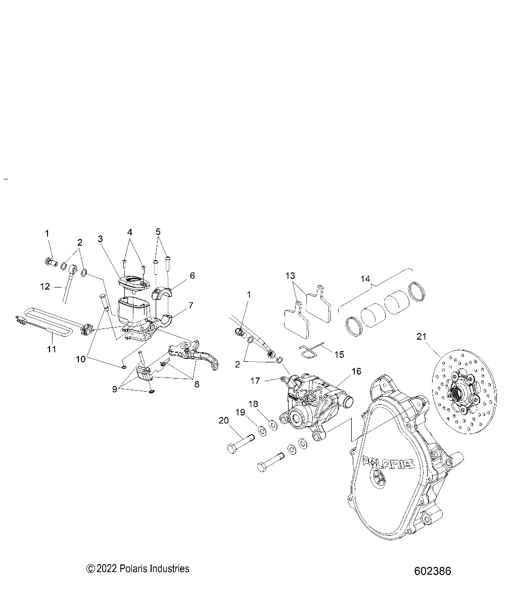 Polaris Brake Lever With Park Kit, for Snowmobile Models, Genuine OEM - 2202791
