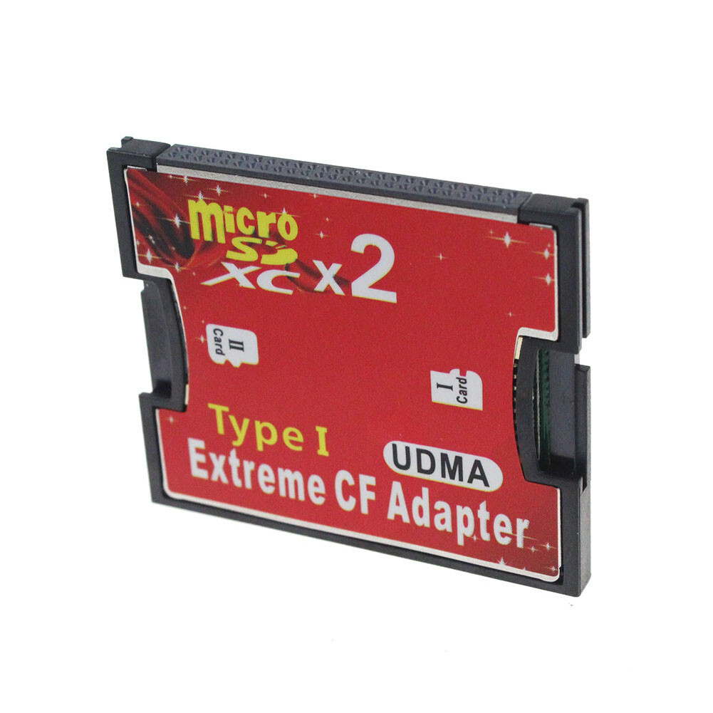 Dual Slot Micro SD TF to CF Adapter Extreme Compact Flash Type I Card Converter
