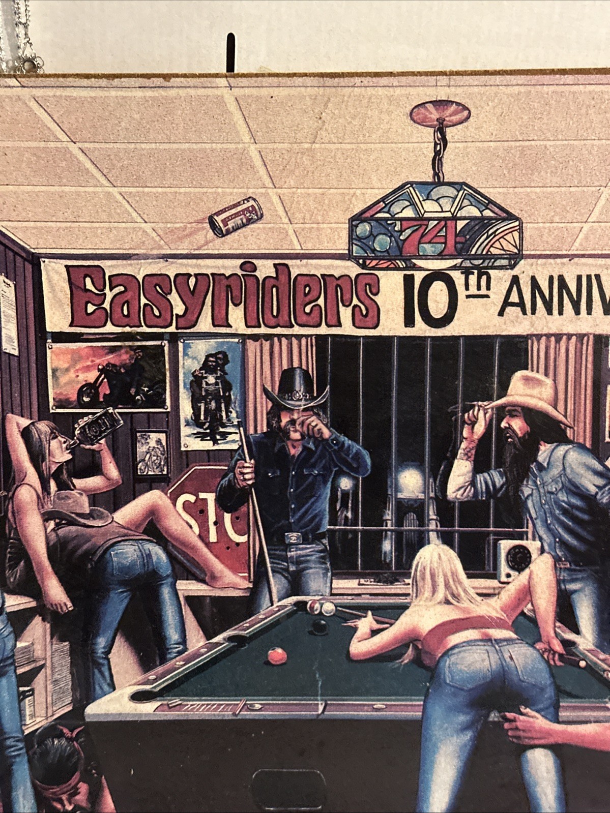 Awesome Vintage Easy Riders 10th Anniversary Wall Hanger 20” Long 16”tall