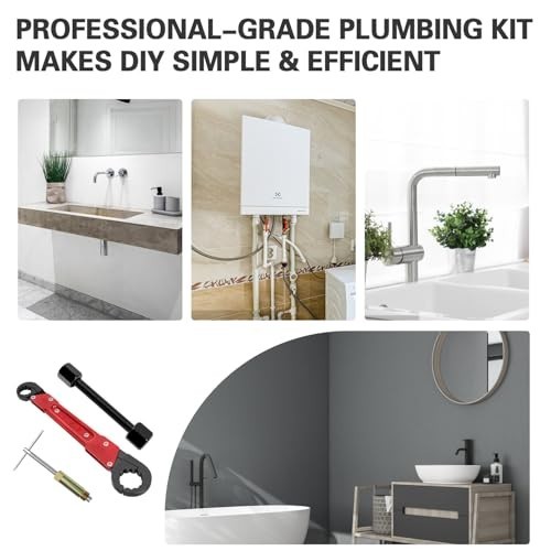 6-Piece Plumbing Tool Set - Angle Stop Wrench, Compression Sleeve Puller, Sandpa