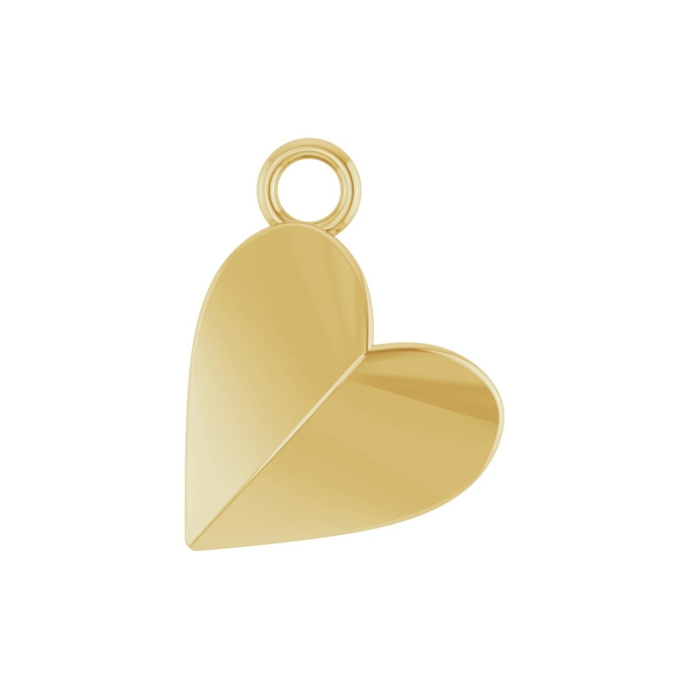 10K 14K 18K Solid Gold, Platinum & Sterling Silver Heart Dangle
