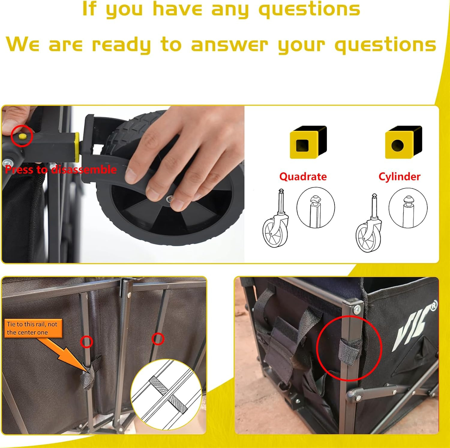 Collapsible Folding Wagon Heavy Duty Cart Extra Long Utility Beach Garden Cart