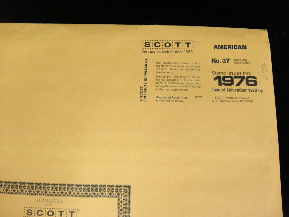 Scott 1976 American Stamp Album Supplement US & UN #37 Item 170S076 NOS