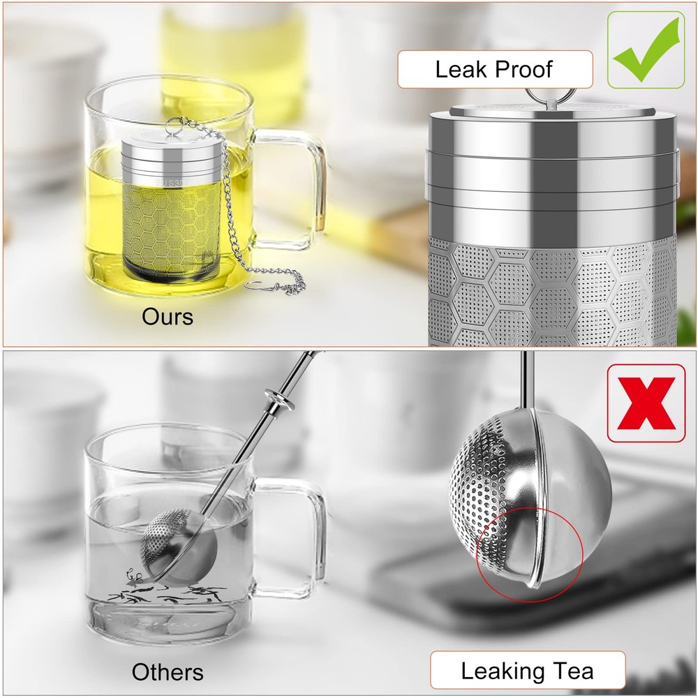 Large Tea Infusers for Loose Tea, Extra Fine Mesh Large Tea Strainer for Spic...