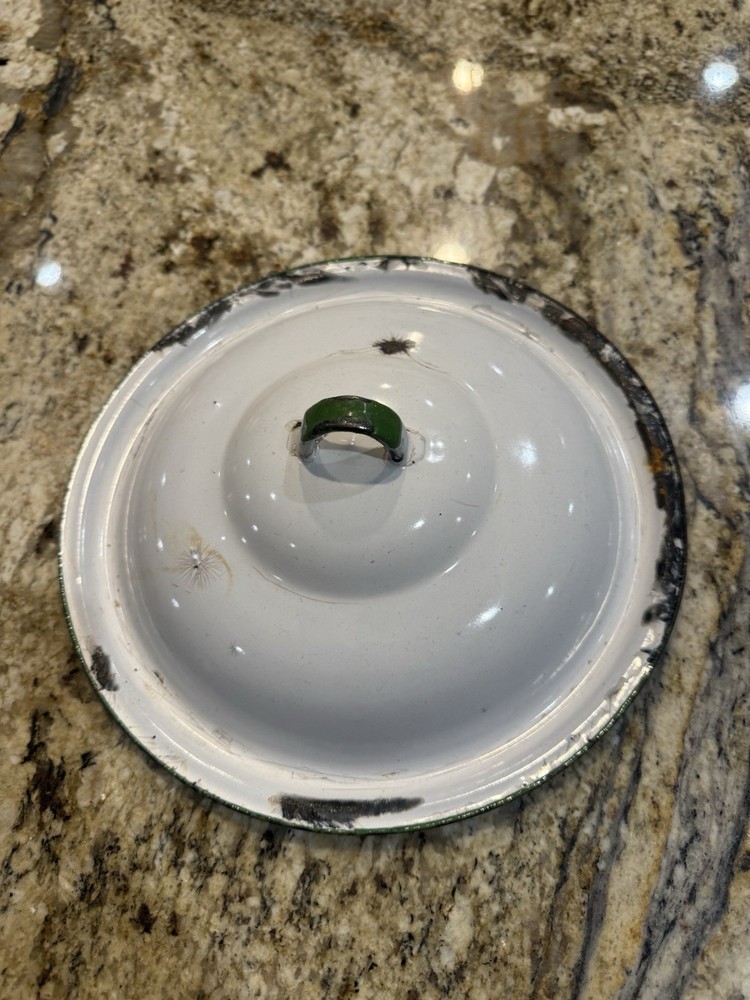 3 Vtg Enamelware Replacement Lids or Primitive/Rustic Kitchen Decor