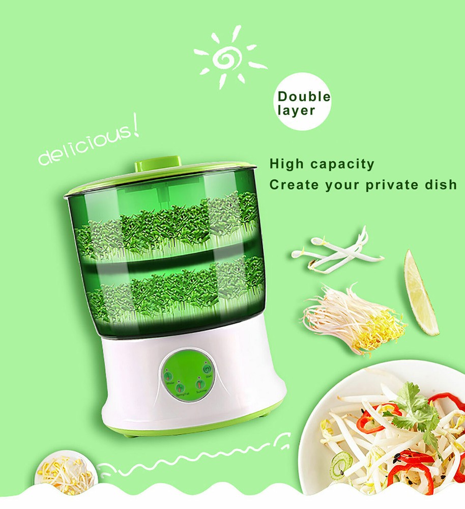 20W 2-Layer Bean Seed Sprouter Machine Household Automatic Bean Sprouts Machine