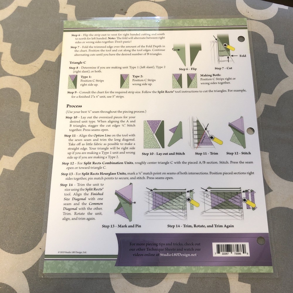 Technique Sheet For Split Rectangles Bonus Units By Studio 180 Deb Tucker New