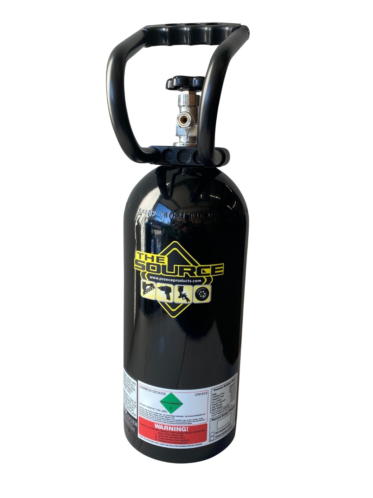 10 lb CO2 Aluminum Carbon Dioxide Tank Cylinder, Handle and Black Powder Coat