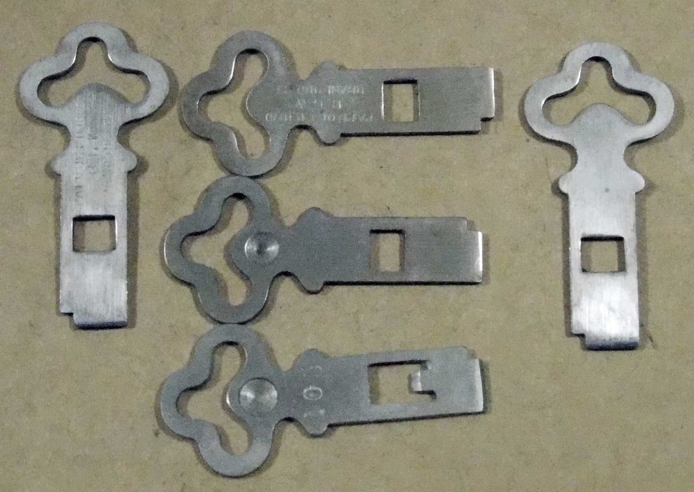 Flat key blanks patented 1870 by Brainford Lock Works