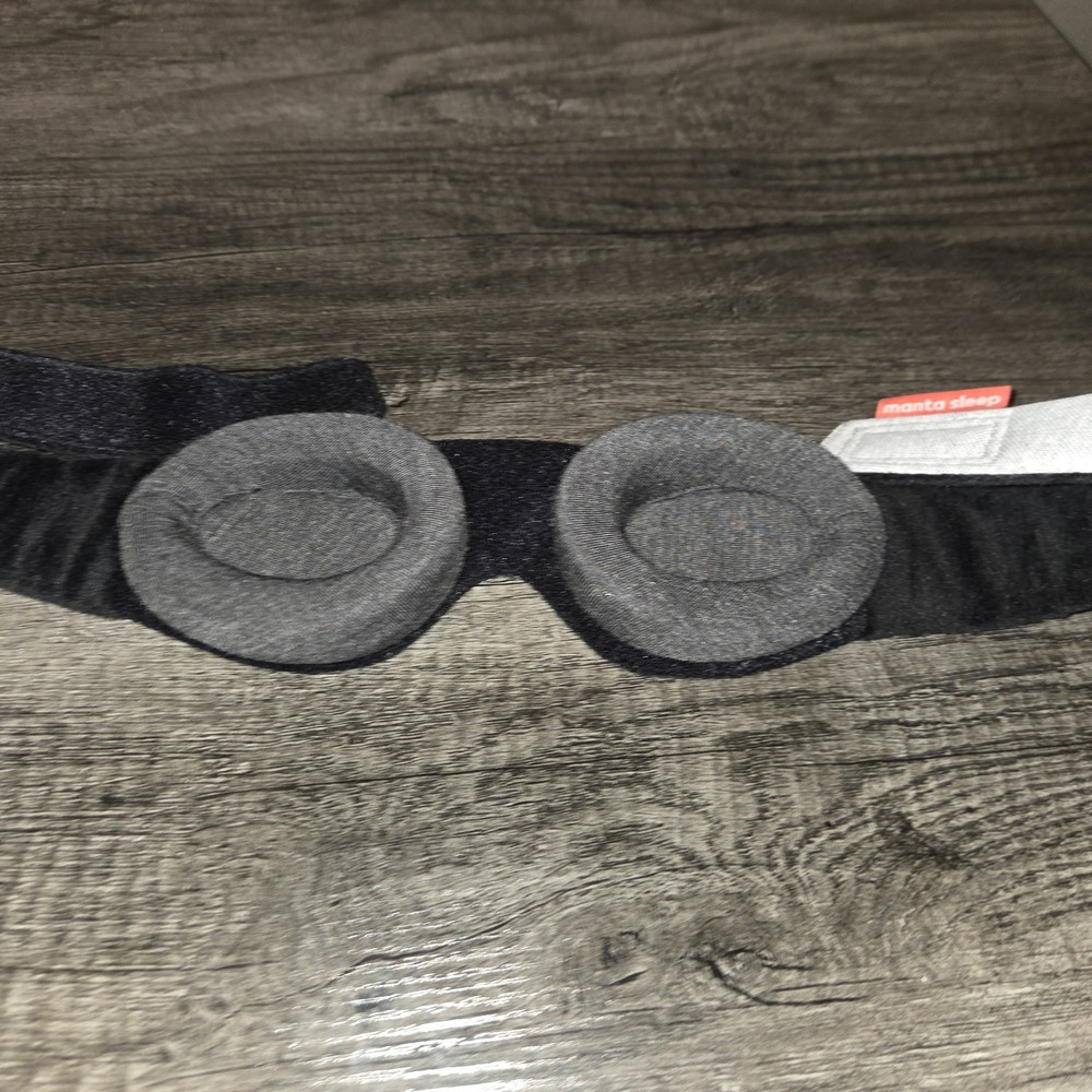 Manta Sleep Mask Light Blocking Eye Cups Gray Adjustable Soft