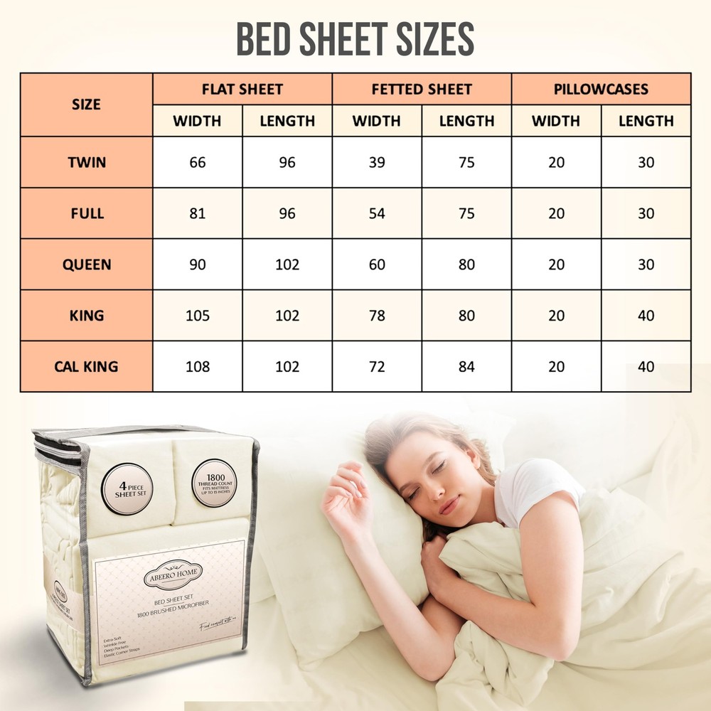 Queen Sheet Set - Luxury Hotel Bed Sheets - Soft Cooling Sheets with Elastic ...