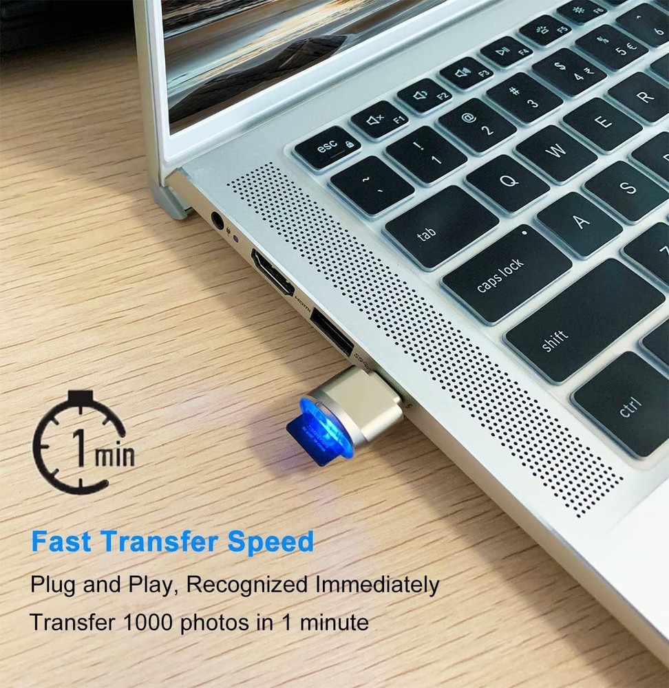 Broad Compatibility USB-C Micro SD Card Reader with Indicator Light for Easy Use