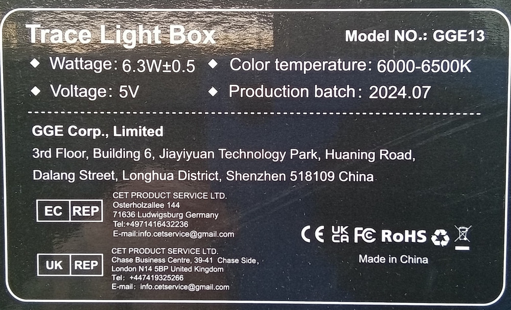 RTjoy A3 Slim LED Light Tracing Box Pad Adjustable USB Powered Board