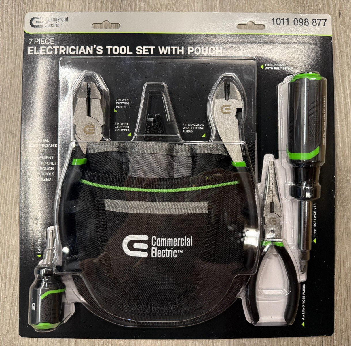 Commercial Electric 7-Piece Electrician's Tool Set with Pouch- BRAND NEW !!