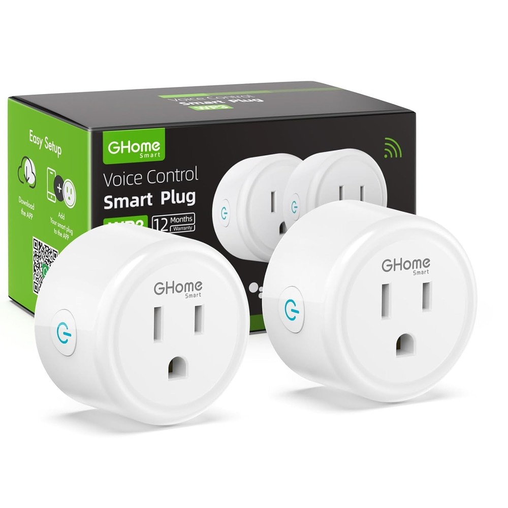 2 Pack Mini Plug Compatible with Alexa & Google Home, WiFi Outlet Socket