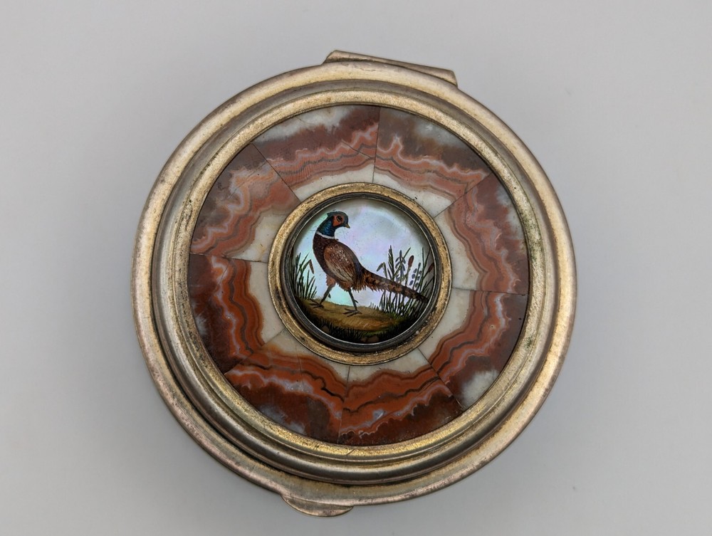 M.Mockel 800 Silver Pheasant Round Box