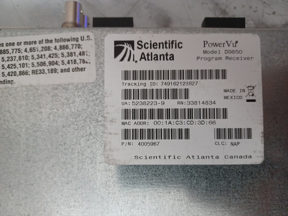 Cisco Scientific Atlanta D9850 PowerVu Program Reciever / Video Decoder USED