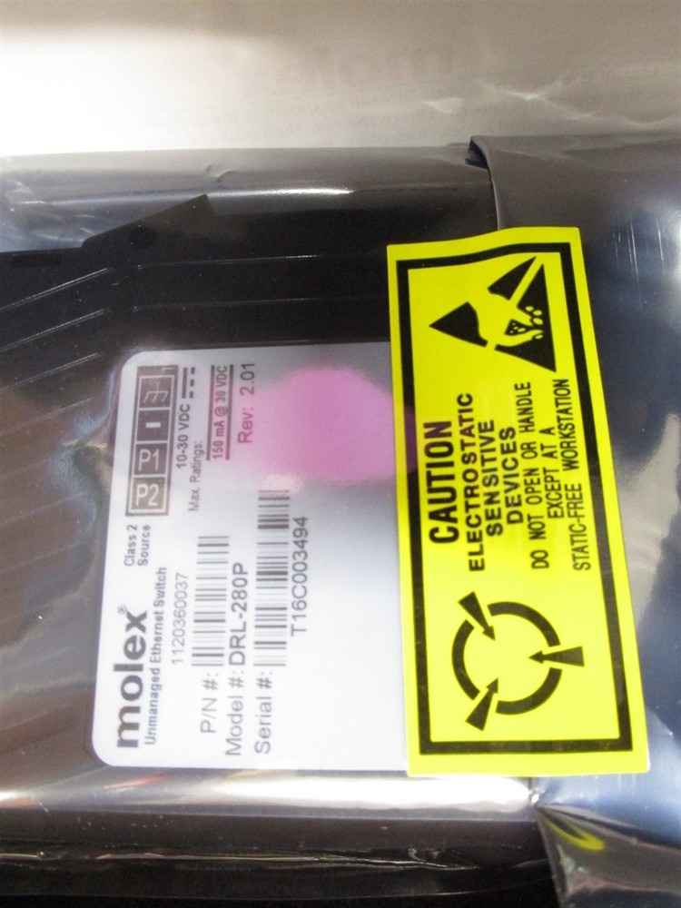 MOLEX DRL-280P Unmanaged Ethernet Switch Class 2 NEW