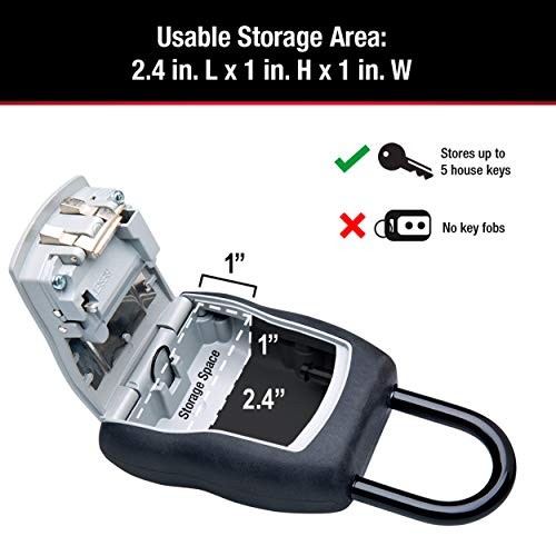 Master Lock Key Lock Box, Outdoor Combination Lockbox for House Keys, 5400EC
