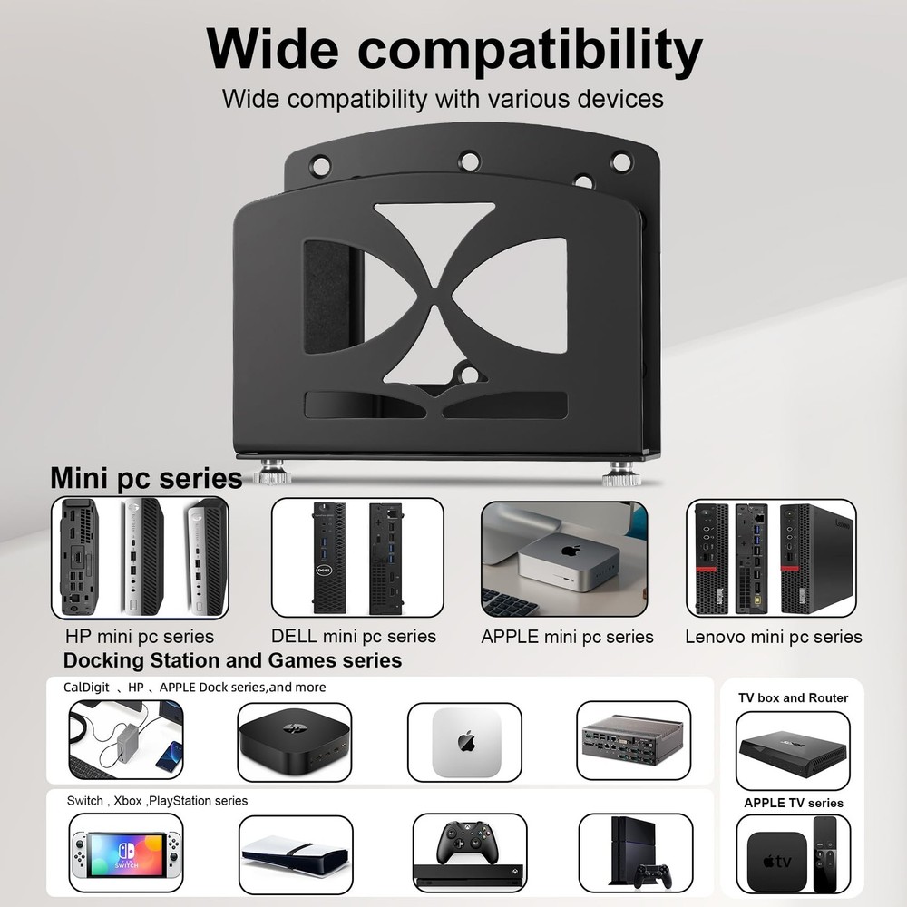 Adjustable Small Device Cable Box Wall Mount for Streaming Media Modems PC