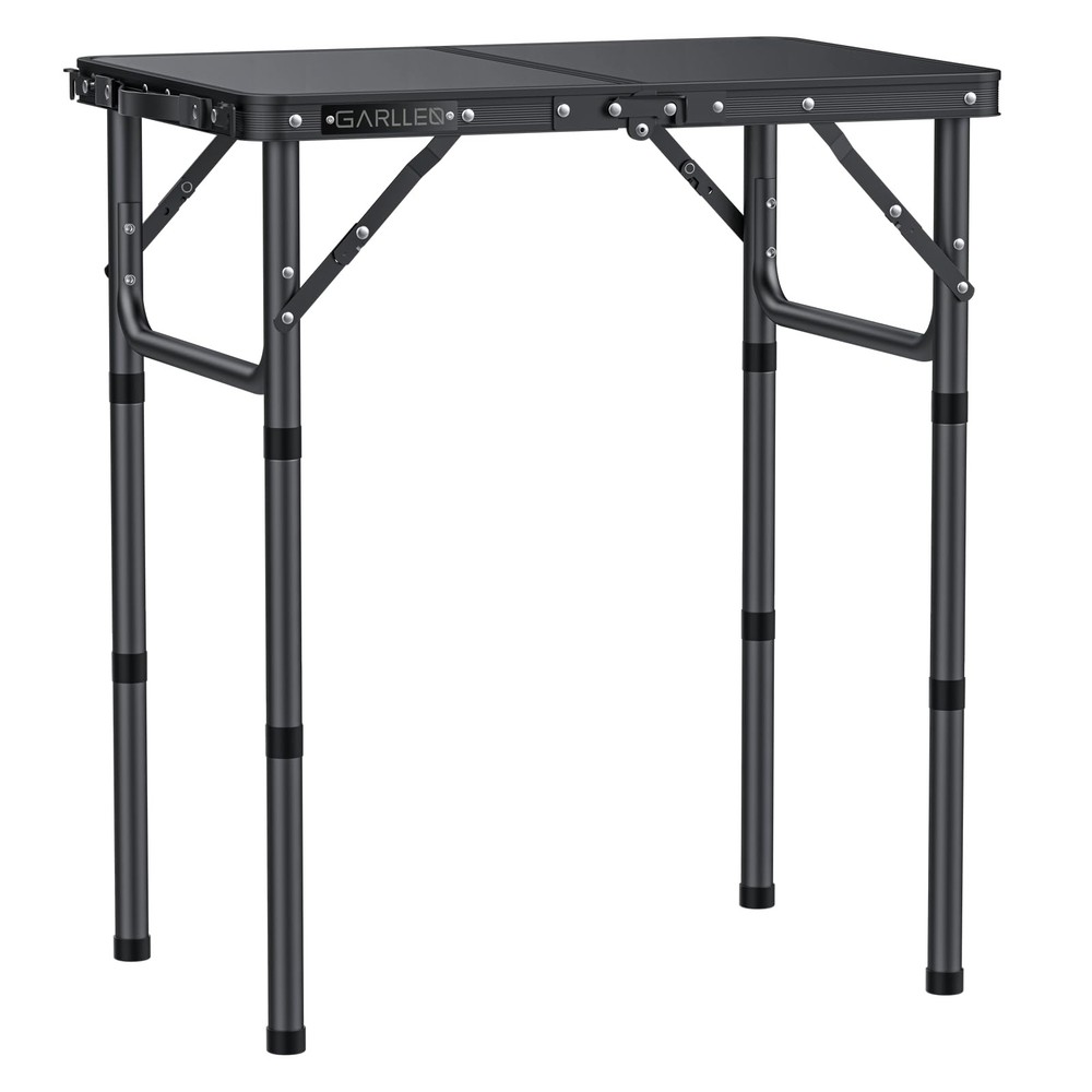 2ft Folding Camping Table, 3 Adjustable Height Lightweight Folded Picnic Tabl...
