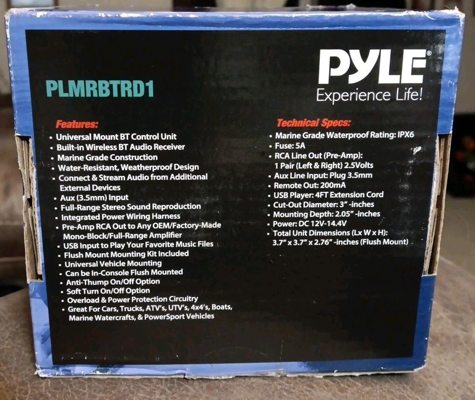 Pyle Wireless Controller Full-Range Stereo Sound Marine Grade Water-Resistant/