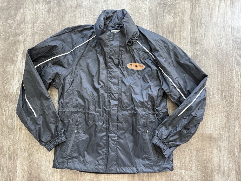 Harley Davidson Medium Rain Waterproof Coated Reflective Jacket Motorcycle