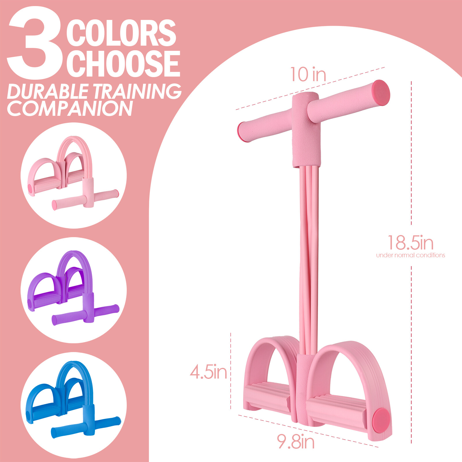 4-Tube Pedal Resistance Band Elastic Yoga Pedal Puller Yoga Tension Pull Rope