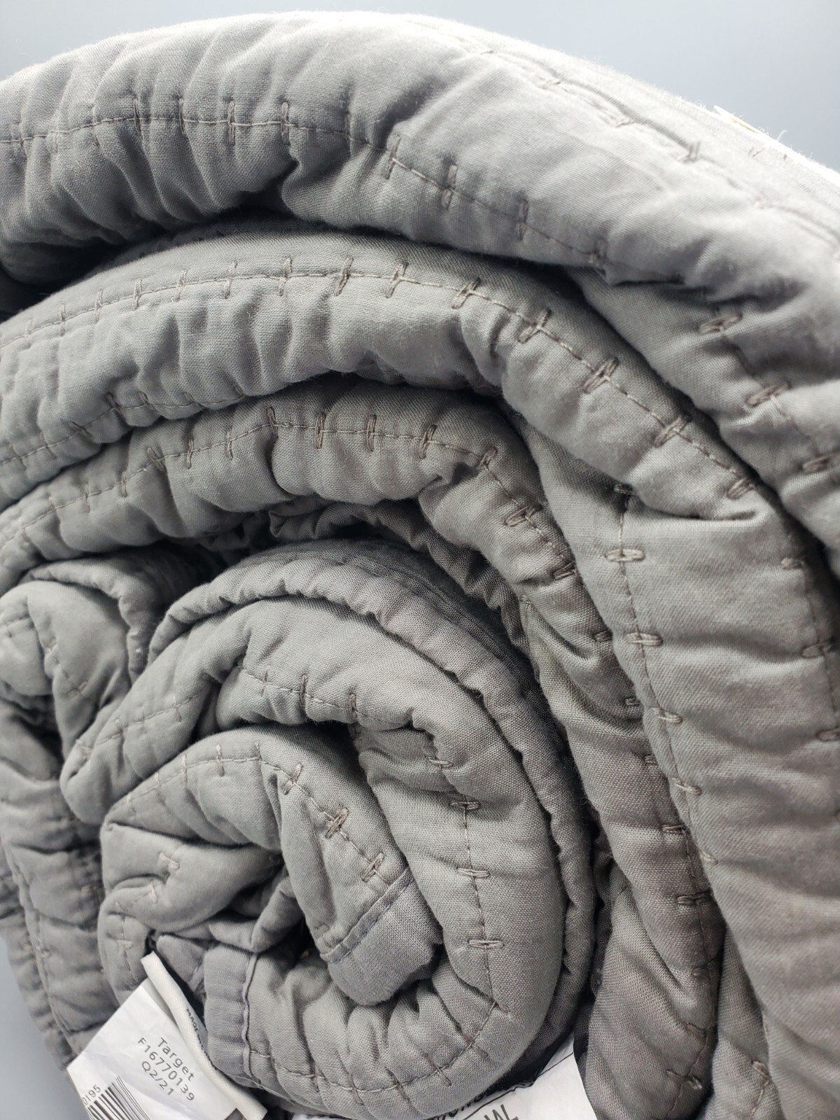 Hearth & Hand Magnolia KING Texture Stripe Quilt Radiant Gray Comforter NEW