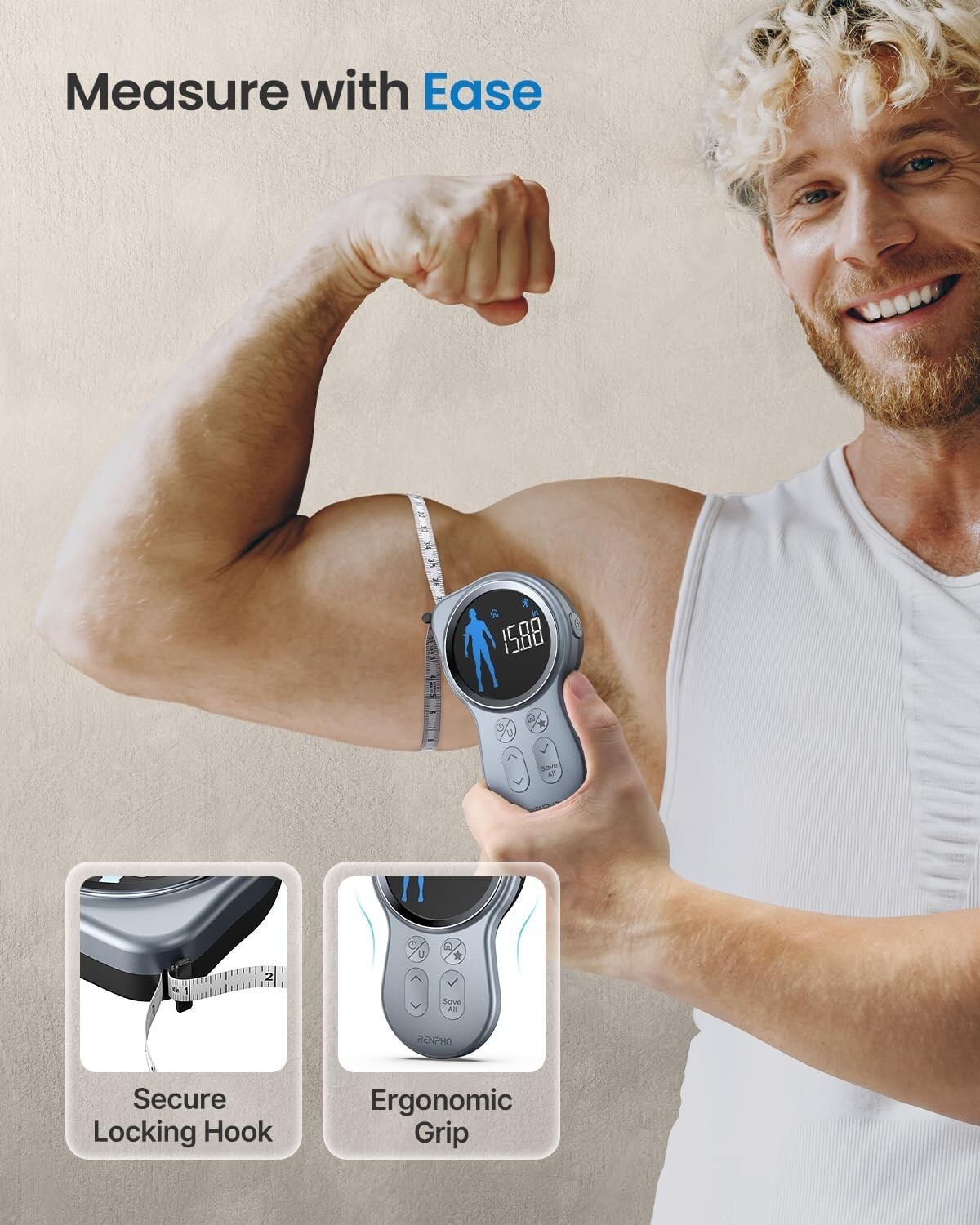 Smart Tape Measure Body Measuring Tape for Weight Loss Bluetooth Tape with App