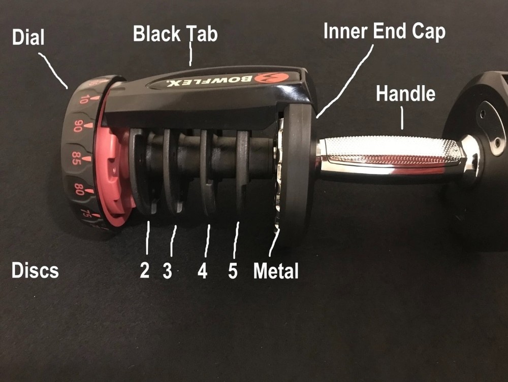 Bowflex 1090 SelectTech Dumbbell Replacement Cover Spring and Lever for Endcap