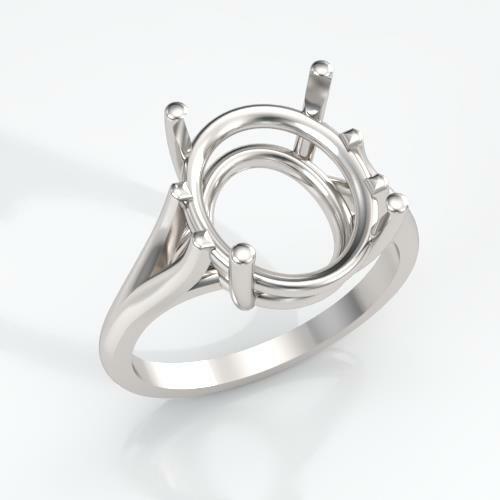 (14x10mm - 20x15mm) Oval Sterling .925 Ring Setting (Ring Sizes 6,7,8, 9 )