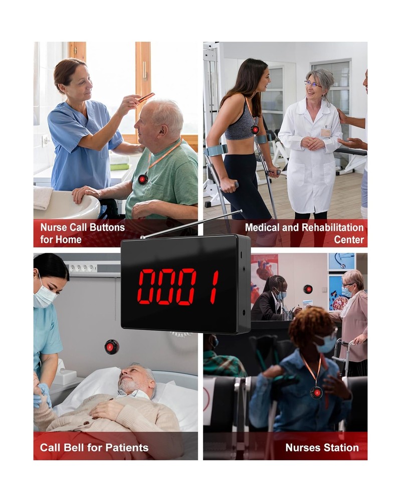 CallToU Wireless Calling System Caregiver Call Button Patient Call Bell with ...