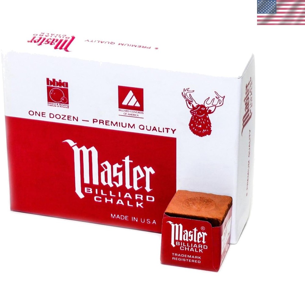Professional Rust Billiard Chalk Box - 12 Durable Cubes for Consistent Shots