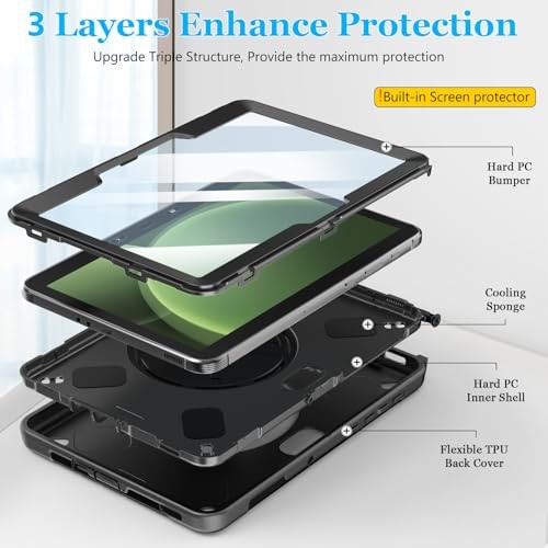 Case for Galaxy Tab Active 5 Pro Tab Active 5 Pro/Active 4 Pro 10.1 Inch Black