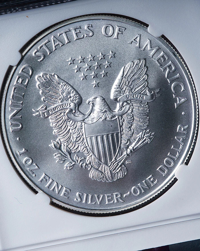 1994 Silver Eagle | Mint Error MS69 Obverse Struck Thru