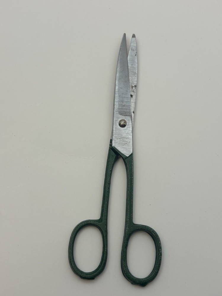 Vintage 7 Inch Scissors Green Sharp