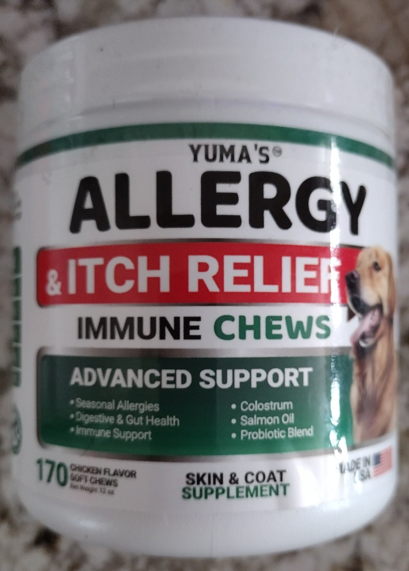 YUMA'S Dog Allergy Relief Chews Dog Itching Skin Relief Treatment Pills 170