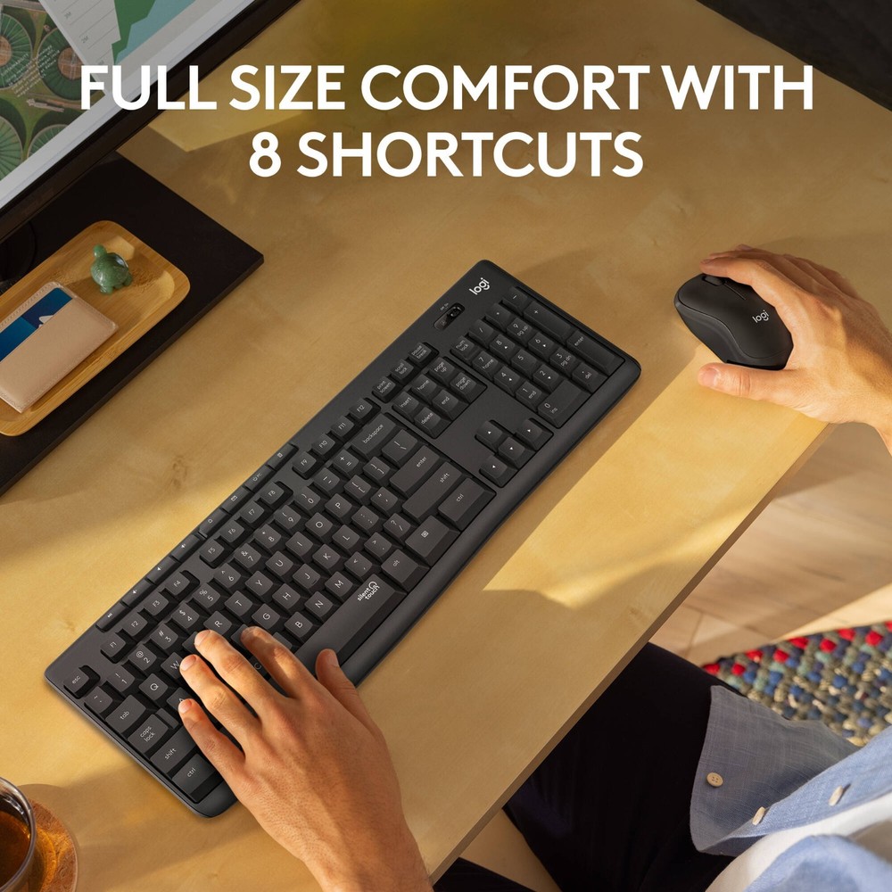 Logitech MK295 Silent Wireless Keyboard & Mouse Combo (Graphite)